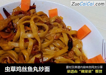 虫草鸡丝鱼丸炒面