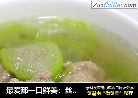 最爱那一口鲜美：丝瓜肉汤