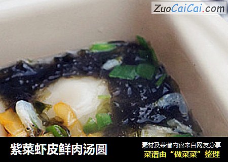 紫菜虾皮鲜肉汤圆