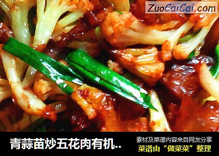 青蒜苗炒五花肉有机菜花