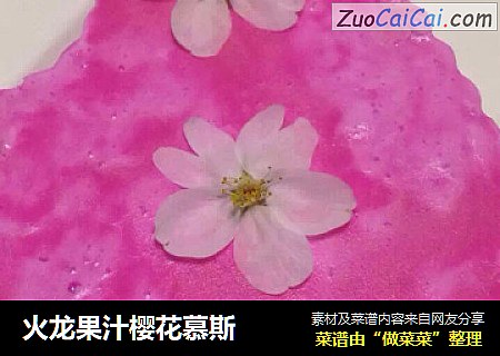 火龙果汁樱花慕斯