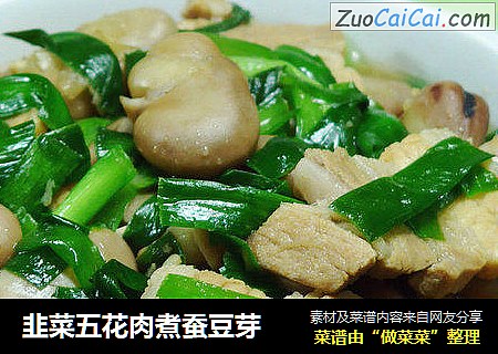韭菜五花肉煮蚕豆芽
