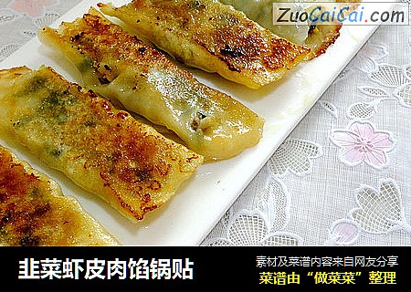韭菜虾皮肉馅锅贴