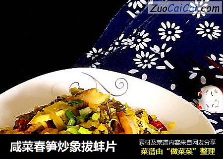 咸菜春笋炒象拔蚌片