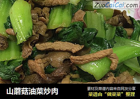 山蘑菇油菜炒肉