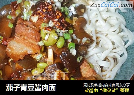 茄子青豆酱肉面
