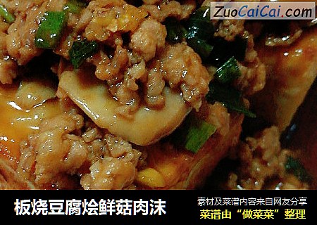 板烧豆腐烩鲜菇肉沫