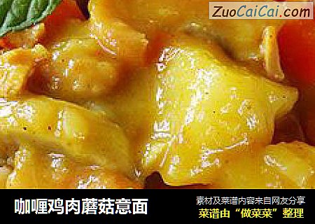 咖喱鸡肉蘑菇意面