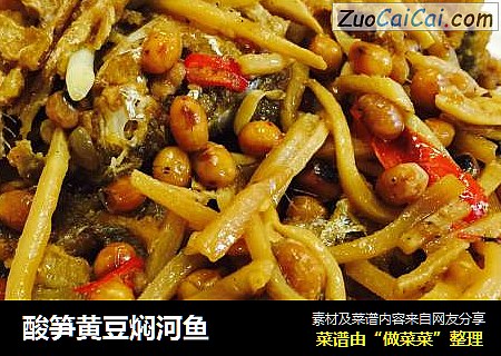 酸笋黄豆焖河鱼