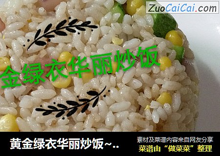 黄金绿衣华丽炒饭~玉米黄瓜炒饭