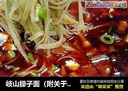 岐山臊子面（附关于香料配方、酸汤制法与技术要点详解）