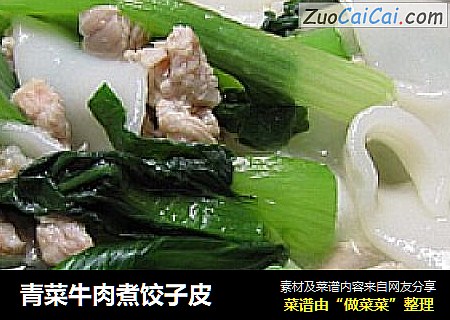 青菜牛肉煮饺子皮