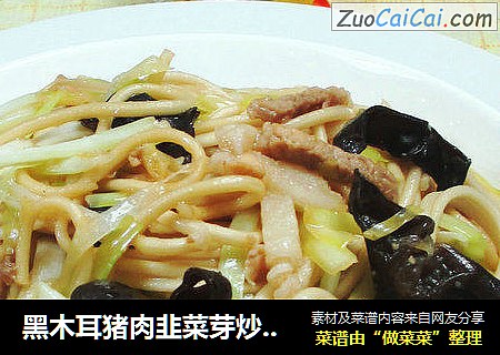 黑木耳猪肉韭菜芽炒面 