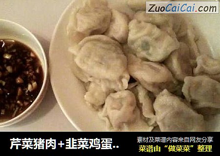 芹菜猪肉+韭菜鸡蛋水饺
