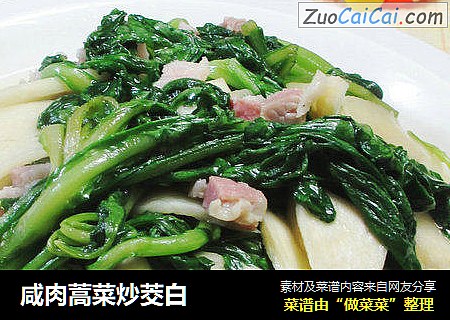 咸肉蒿菜炒茭白