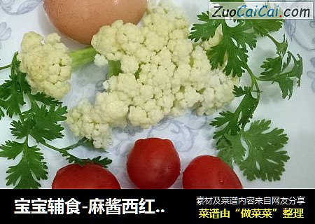 宝宝辅食-麻酱西红柿菜花面