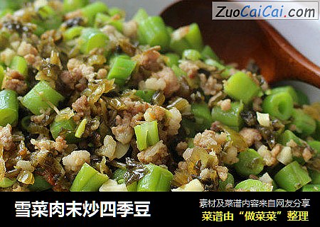 雪菜肉末炒四季豆