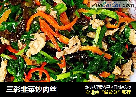 三彩韭菜炒肉丝