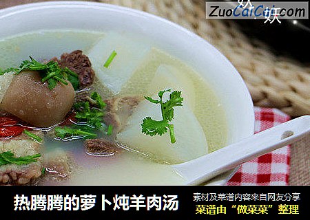 热腾腾的萝卜炖羊肉汤