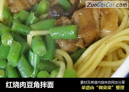 红烧肉豆角拌面