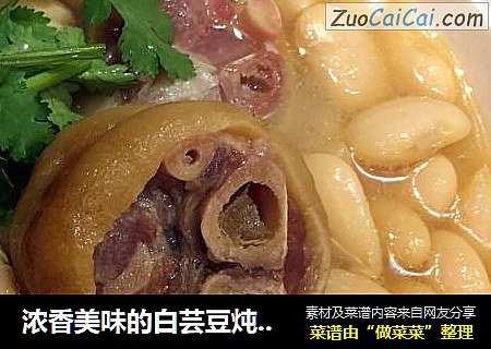 浓香美味的白芸豆炖金钱腿
