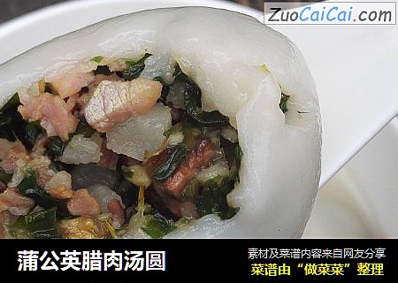 蒲公英腊肉汤圆