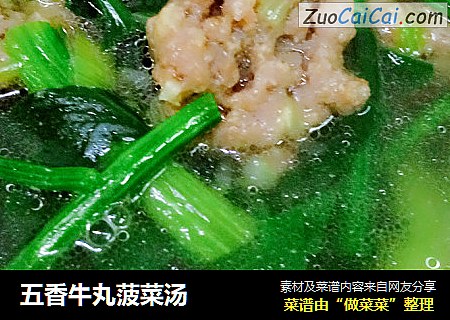 五香牛丸菠菜汤