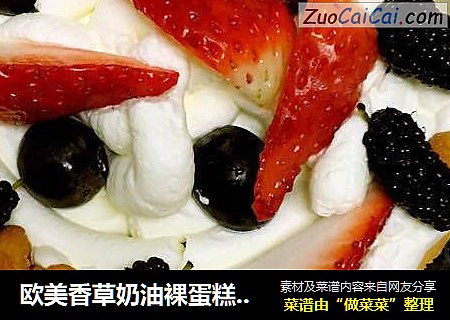 欧美香草奶油裸蛋糕（草莓蓝莓水果蛋糕）