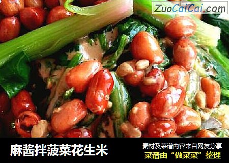 麻酱拌菠菜花生米