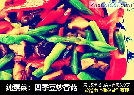 纯素菜：四季豆炒香菇