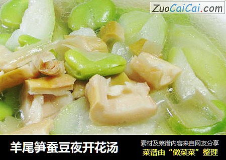 羊尾笋蚕豆夜开花汤 