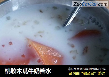 桃胶木瓜牛奶糖水