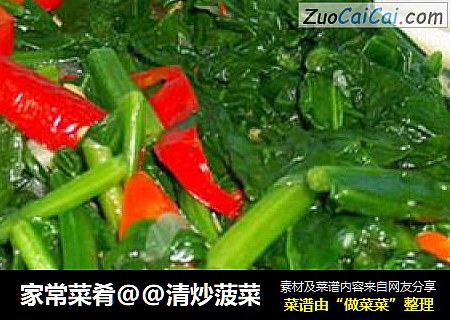 家常菜肴@@清炒菠菜