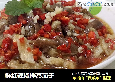 鲜红辣椒拌蒸茄子
