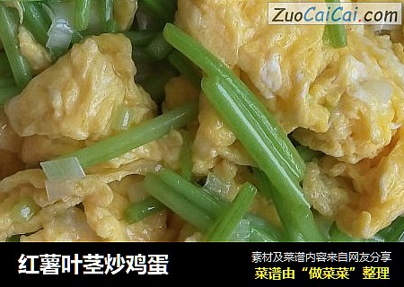 红薯叶茎炒鸡蛋