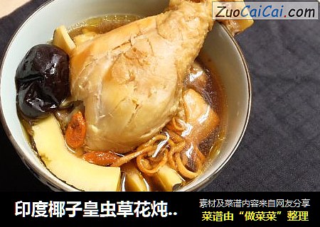 印度椰子皇虫草花炖鸡汤 