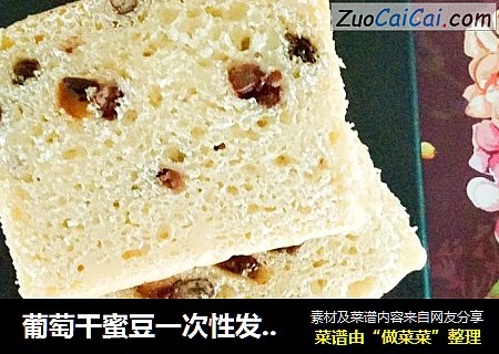 葡萄干蜜豆一次性发酵快手吐司