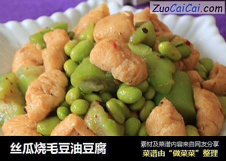 丝瓜烧毛豆油豆腐