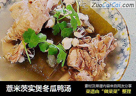 薏米茨实煲冬瓜鸭汤