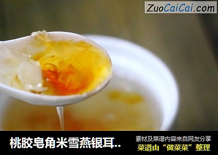 桃胶皂角米雪燕银耳百合羹