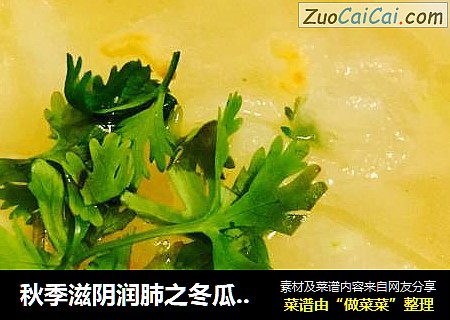 秋季滋阴润肺之冬瓜海米汤