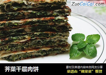 荠菜千层肉饼