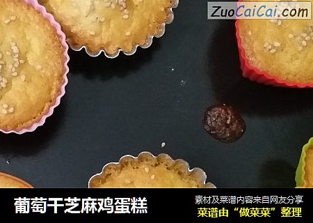 葡萄干芝麻鸡蛋糕