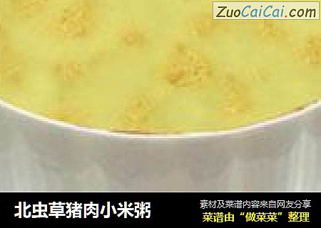 北虫草猪肉小米粥