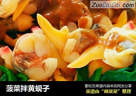 菠菜拌黄蚬子