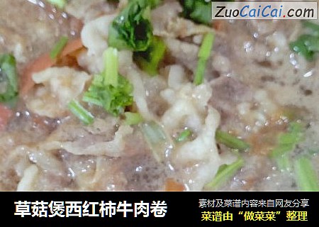 草菇煲西红柿牛肉卷