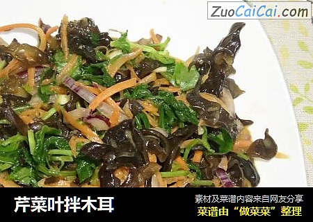 芹菜叶拌木耳
