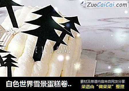 白色世界雪景蛋糕卷——日式棉花卷+超简单装饰