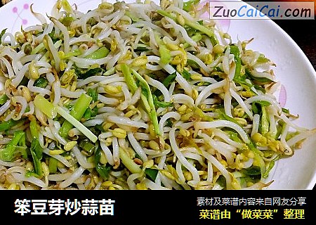 笨豆芽炒蒜苗