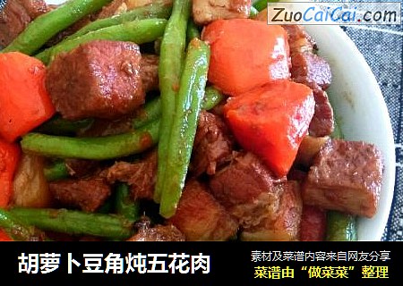 胡萝卜豆角炖五花肉